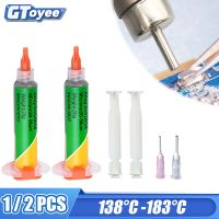 ◙✤ 1/2Pcs New Low Temperature Lead-free Syringe KEK Flux Paste No-clean Syringe Flux Paste Led Sn42Bi58 138℃smd Repair Solder Paste
