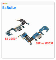 BaRuiLe 10ยูนิตสำหรับ Samsung Galaxy S8 Plus G950U G950F G955U G955F Mengecas Penyambung พอร์ต Usb สายเคเบิลงอได้ริบบิ้น