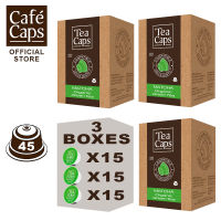 TeaCaps - Tea Matcha Nescafe Dolce Gusto Capsule Compatible (3 Box X15 capsules แคปซูล) by Cafecaps - TeaCaps MATCHA ชาเขียวมัทฉะออร์แกนิค 100% เกรดพรีเมี่ยม ไม่มีแป้ง ไม่แต่งสี ไม่มีน้ำตาล ไม่มีครีมเทียม