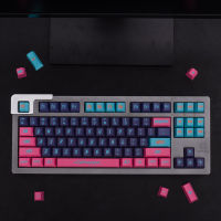 GMK Cyberpunk หมวกสีชมพู130คีย์โปรไฟล์เชอร์รี่ PBT สีย้อม-ซับที่กำหนดเองได้สำหรับคีย์บอร์ดแบบกลไก61/64/68/75