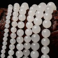 Wholesale 4/6/8/10/12mm Natural White Crystal Quartz Stone Round Beads For Jewelry Making DIY Bracelet Stone Bead