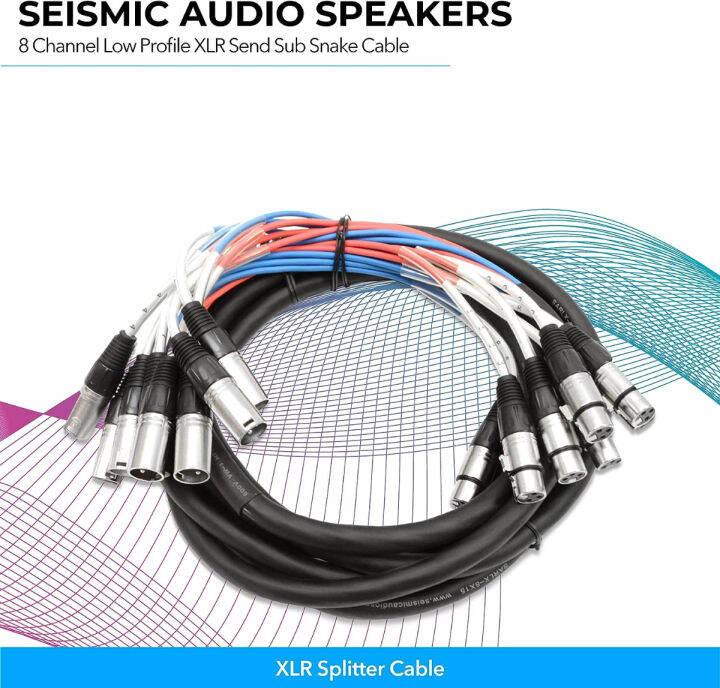 seismic-audio-speakers-8-channel-low-profile-xlr-send-sub-snake-cable-xlr-splitter-cable-15-feet