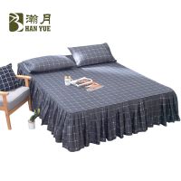 High Quality Hot Sale Aloe Cotton Bedding Bed Skirt Set Pillowcase Sheet Mattress Skirt Set King Bed Free 2 Pillowcases