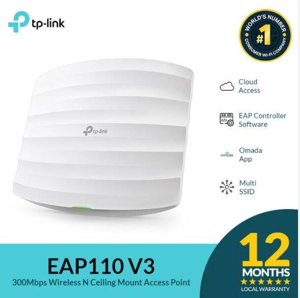 Tp Link รุ่น Eap110 300mbps Ceiling Mount Wi Fi Omada Access Point By