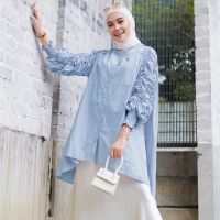 Summer Autumn Women Muslim Tops Solid Color Long Sleeve O-Neck Blouse Vintage Elegant Fashion Loose Shirt Baggy Islamic Clothing