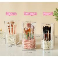 【YD】 makeup brush organizer with Lid Makeup Holder Transparent Organize Beauty Table Storage