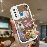 เคสสำหรับ Realme 5 Realme แมวน่ารัก5วินาที/Realme 5i พื้นผิวกระจกฝาหลัง2023โทรศัพท์กันกระแทกรูปแบบใหม่ฝาครอบป้องกันกล้องคลุมทั้งหมดปลอกซิลิโคน