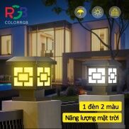 Đèn LED năng lượng mặt trời Đèn cực sáng Ánh sáng trắng Đèn vàng 2 màu