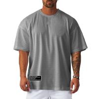 Mesh Oversized Half Sleeve Fitness Mens T Shirt Streetwear Hip Hop Loose Sportswear Gym Clothing T-shirt Bodybuilding Tshirt