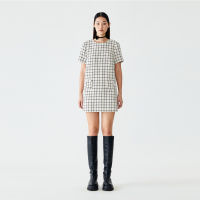 [DISAYA] - Kiss Lock Pockket Tweed Mini Dress มินิเดรสผ้าทวีต