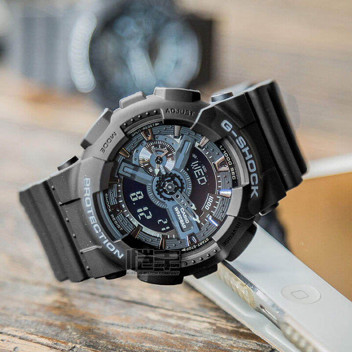 ต้นฉบับ-g-shock-ga110-ผู้ชายกีฬานาฬิกาคู่แสดงเวลา-200-เมตรกันน้ำกันกระแทกเวลาโลก-led-แสงอัตโนมัติรับประกัน-4-ปี-ga-110-1b-ใหม่แท้