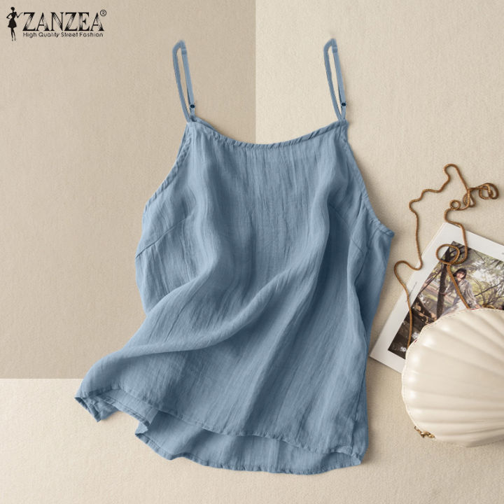 จัดส่งฟรี-เสื้อยืดผู้หญิงฤดูร้อน-zanzea-fancystyle-เสื้อลำลองผู้หญิงเสื้อกล้ามสายเดี่ยวเสื้อลินินผ้าฝ้าย-2