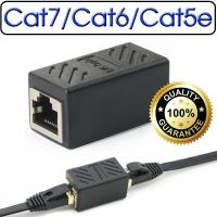 1PCs RJ45 Connector Coupler Ethernet Cable LAN Inline Cat7/Cat6/Cat5e Ethernet Cable Extender Adapter Female Coupler Black