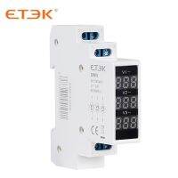 ETEK Din Rail 3 Phase Digital Voltmeter Red Modular Voltmeter 220v 230v 380v AC Voltage Meter Voltagemeter Detector LED EKMV3