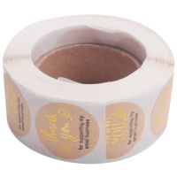 500Pcs/Roll Thank You Sticker Round Seal Label Suitable for Gift Box Decoration Postcard Sticker