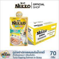 ลดล้างสต๊อค [สูตรใหม่!] Nekko Kitten อาหารแมวเด็ก ปลาทูน่าหน้าปลาแซลมอนในน้ำเกรวี่ P.48