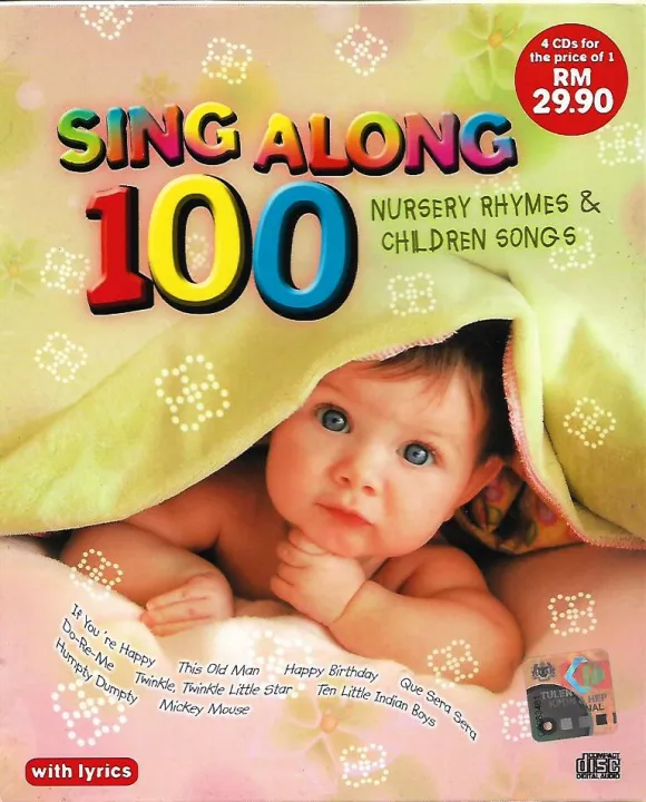 Sing Along 100 Nursery Rhymes & Children Songs 4CD Box Set English Most