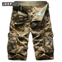 JEEP SPIRIT ฤดูร้อน Camouflage Workwear ห้าจุดกางเกงขนาดใหญ่หลวมฤดูร้อนสบายๆกางเกงขาสั้นผู้ชายทหาร Multi-กระเป๋ากางเกงชายน้ำ