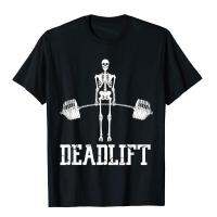 โครงกระดูก Dead Lift ตลกฮาโลวีนยกน้ำหนักวินเทจเสื้อยืด Prevalent ผู้ชายด้านบนเสื้อยืดผ้าฝ้ายท็อปส์เสื้อโกธิค