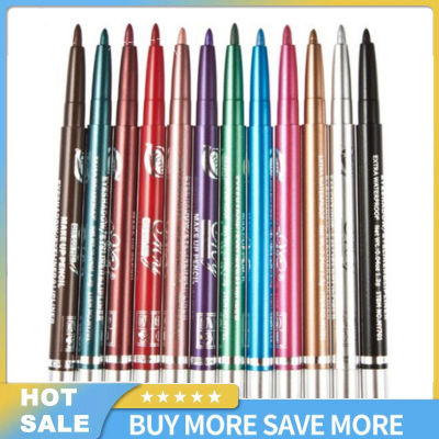 ปากกาที่เขียนขอบตากลิตเตอร์12สี/กล่องกันน้ำมีเม็ดสี Eyeiner ปากกาเครื่องสำอางสำหรับผู้เริ่มต้นแต่งตา