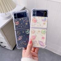 สำหรับ Samsung Z ฝาพับ3เคสใสลายดาวแฟนตาซีเคสโทรศัพท์พับสำหรับ Samsung Galaxy Z Flip 5 4 3 Zflip3ปลอกกันแดด