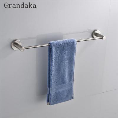 ☏♀ 304 Stainless Steel Bathroom Single Towel Bar 60CM Bathroom Towel rail Towel Holder Stainless Steel Pole