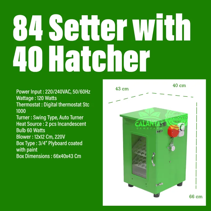 Egg Incubator 84 Setter with 40 Hatcher Automatic Turner Lazada PH