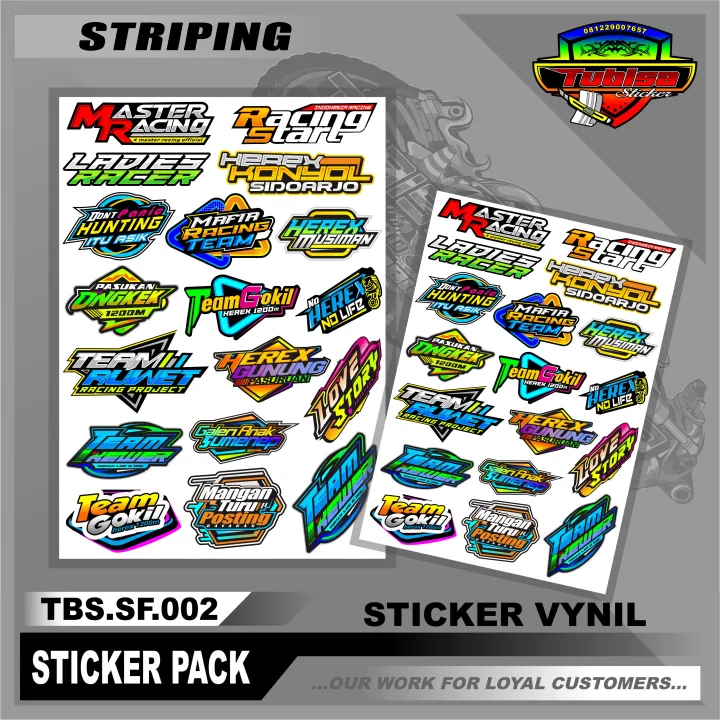 Sticker Racing Sticker Herex Bahan Vynil - Sticker Racing Sticker Pack ...