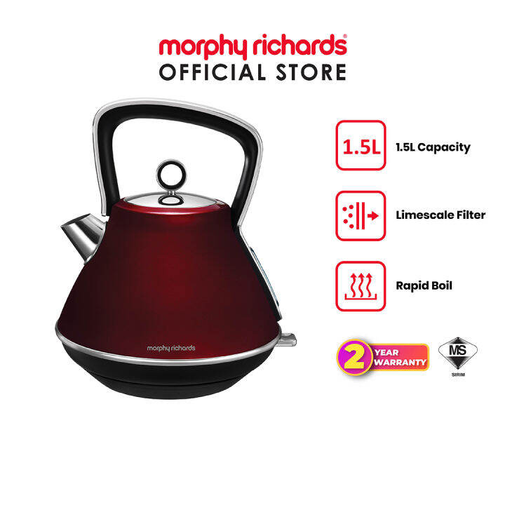 Morphy Richards Evoke Pyramid Kettle 1.5L (Red) 100108 Lazada
