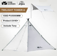 Mobi Garden Tent Twilight Tower A + Tarp เต็นท์กระโจม 150D กันน้ำ PU5000 MM นอนได้ 2-3 คน (จัดส่งไวจาก กทม.)