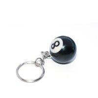 2019 Fashion creative unisex 25mm pure black 8th billiards key ring billiards supplies billiards gift black 8 key ring pendant