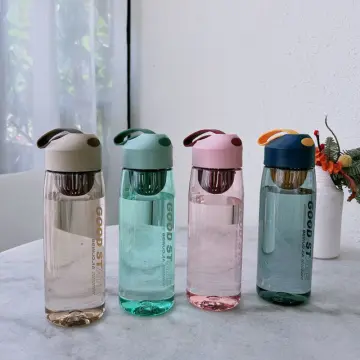 550 ML New Glass Water Bottles With Straw Tea Infuser Filter Clear Cute  Flower Tea Water Separation Bottle For Girls School Cups