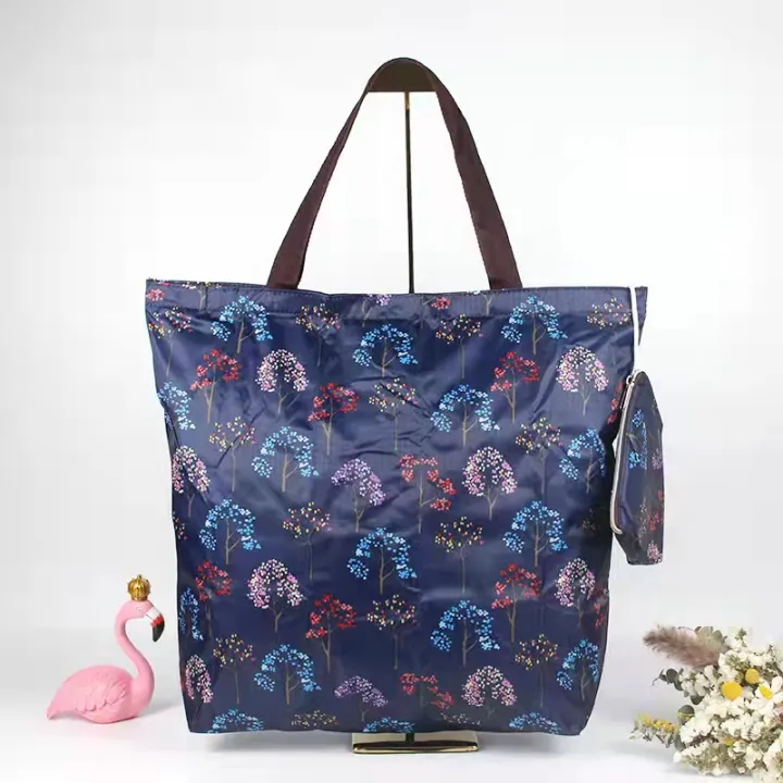 Foldable Waterproof Shopping Bag with Zipper and Hanging Pouch Lazada PH