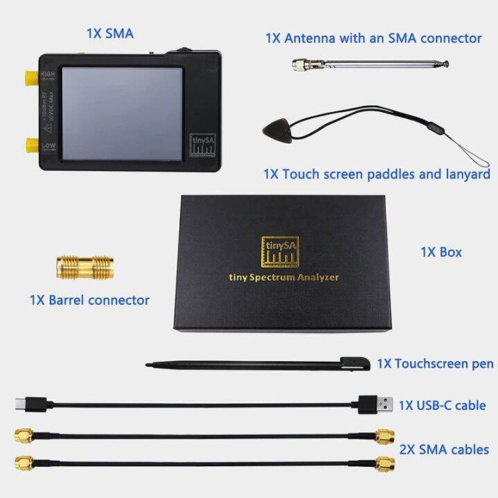 upgraded-tinysa-spectrum-analyzer-mf-hf-vhf-uhf-input-for-0-1mhz-350mhz-and-uhf-input-for-240mhz-960mhz-signal-generator