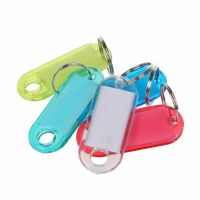 【DT】 hot  30 Pcs/Lot Colorful Plastic Key Fobs Language ID Tags Labels Key Rings Name Tags With Split Ring For Baggage Key Chains Keyring