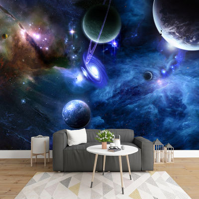 Custom 3D Mural Papel De Parede Starry Sky Universe Space Planet Photo Wallpaper For Living Room Bedroom Walls Home Decoration