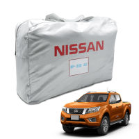 iBarod ผ้าคลุมรถยนต์ ผ้าคลุมรถ รุ่น 4ประตู สีเงิน สำหรับ Nissan Np300 Navara ปี 2015-2018