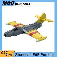 MOC บล็อคก่อสร้าง Grumman โมเดลเครื่องบินขับไล่เจ็ทเสือดำ F9F เครื่องบินทหารส่วนประกอบ DIY เครื่องบินทหารของขวัญวันเกิด Kids Toys เด็กผู้ชาย