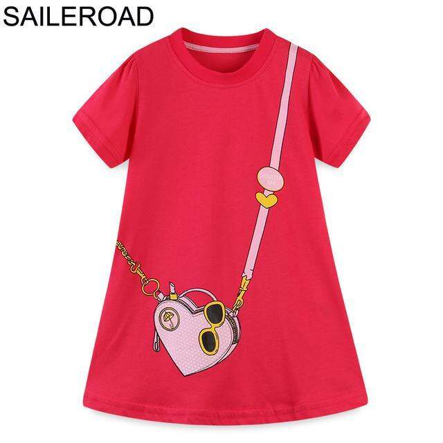 jeansame-dress-saileroad-2-8-y-สาวยูนิคอร์นชุดเด็กแขนสั้นชุดเด็กทารกชุดเจ้าหญิงฤดูร้อนผ้าฝ้ายเด็กสวมชุด