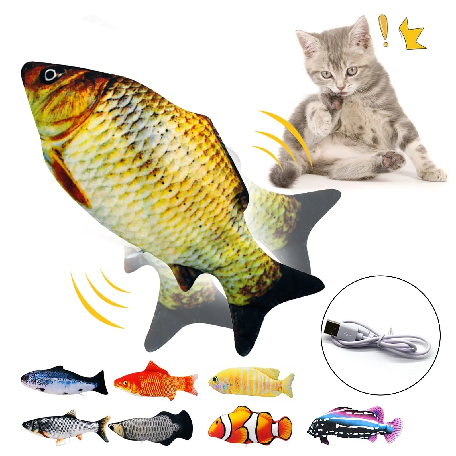 rubber fish cat toy