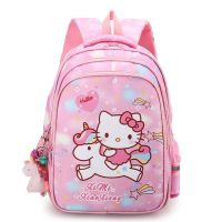 Hello Kitty การ์ตูนกระเป๋านักเรียนของเด็กเด็กประถมเกรด1-3เป้สะพายหลังโรงเรียนอนุบาลกระเป๋าเด็กผู้หญิงเด็กชั้นใหญ่