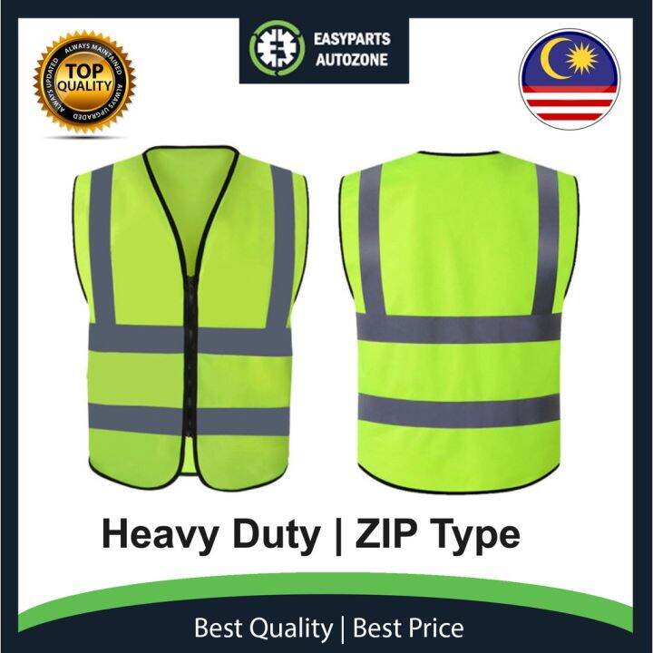 Autozone High Quality Green Safety Vest Reflective Line Baju Pantul