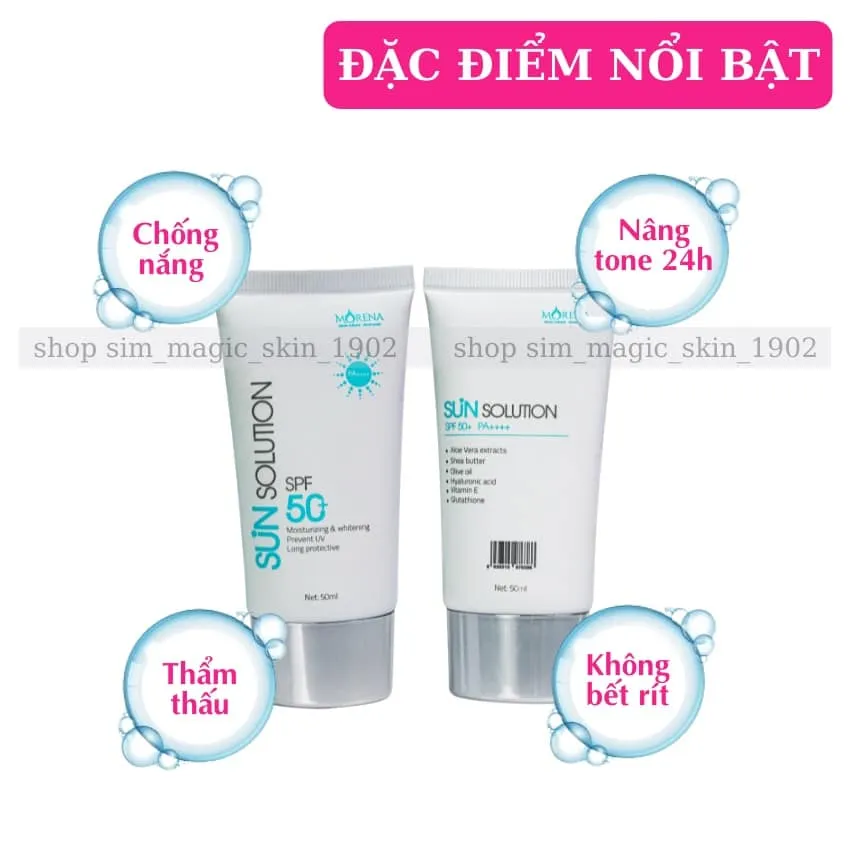 Chính hãng Huyền Phi-Date 2024] Kem Chống Nắng Morena Huyền Phi chỉ số  chống nắng SPF50+ PA++++ Chống Nắng Siêu Đỉnh, Nâng Tone, Thẩm thấu nhanh  không bết rít 