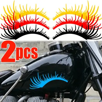 3D Charming Black False Eyelashes Fake Eye 2pcs Lash Sticker Car Headlight  Decoration Funny Decal For Beetle
