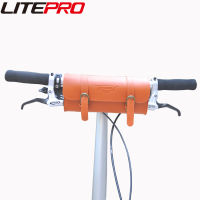 Litepro กระเป๋าหัวจักรยาน MTB หนัง PU กระเป๋าสำหรับปั่นจักรยานย้อนยุคกระเป๋าเป้สะพายหลังขนาดเล็ก131กรัมสำหรับจักรยานพับแบบโบรมป์ตัน