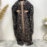 เดือนรอมฎอนโมร็อกโกชุดผู้หญิงมุสลิม Eid abaya อินเดียชีฟอง abayas ดูไบตุรกีชุด Kaftan Robe Longue vestidos largoss