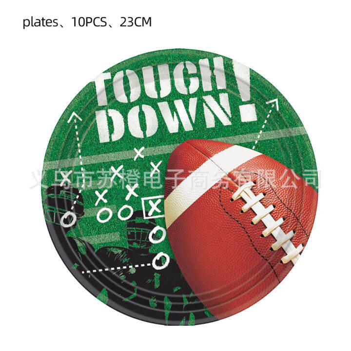 football-rugby-party-decorations-tablecloth-flag-banner-tableware-disposable-fork-spoon-plates-napkins