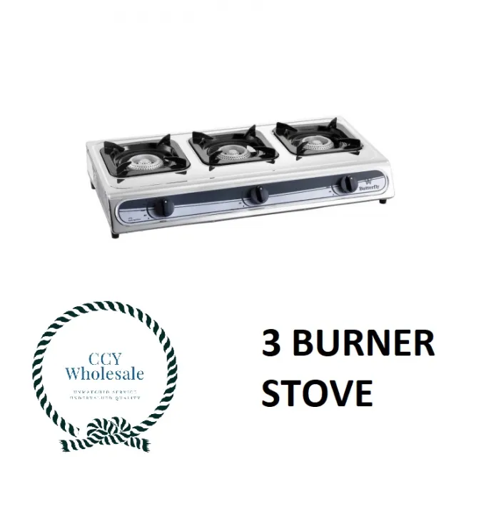[3 burner] BUTTERFLY Triple Burner Gas Stove Kitchen Lazada
