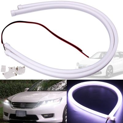 【CW】2 PCS Car LED DRL Strip Signal Lights 12V 30cm 45cm 60cm Styling Decorative Soft Tube Flexible Waterproof DayTime Running Bulbs