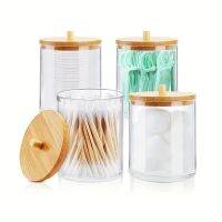 Qtip Holder Dispenser Jars with Lids Cotton Round Swab for Accessories Storage Organize